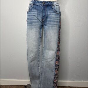 DRIFTWOOD Light Blue Jeans with Floral Side Panel